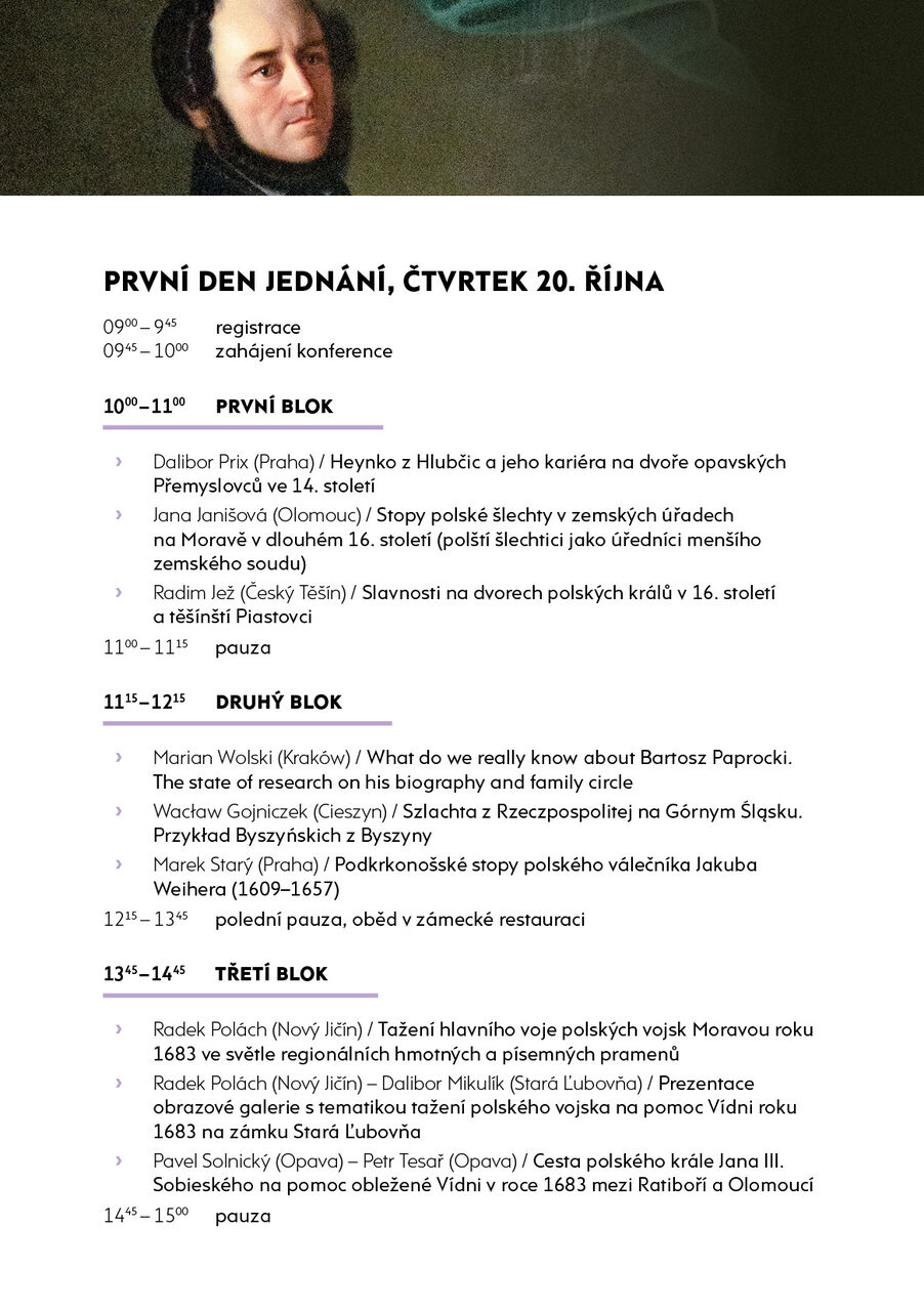 Konference Kunin_program2 STOPY POLSK&Eacute; &Scaron;LECHTY V ČESK&Yacute;CH ZEM&Iacute;CH OD POČ&Aacute;TKU NOVOVĚKU PO SOUČASNOST (II.)
